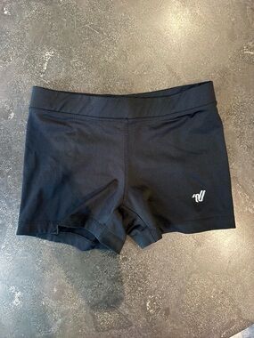 Varsity Black Bike Shorts with White Logo